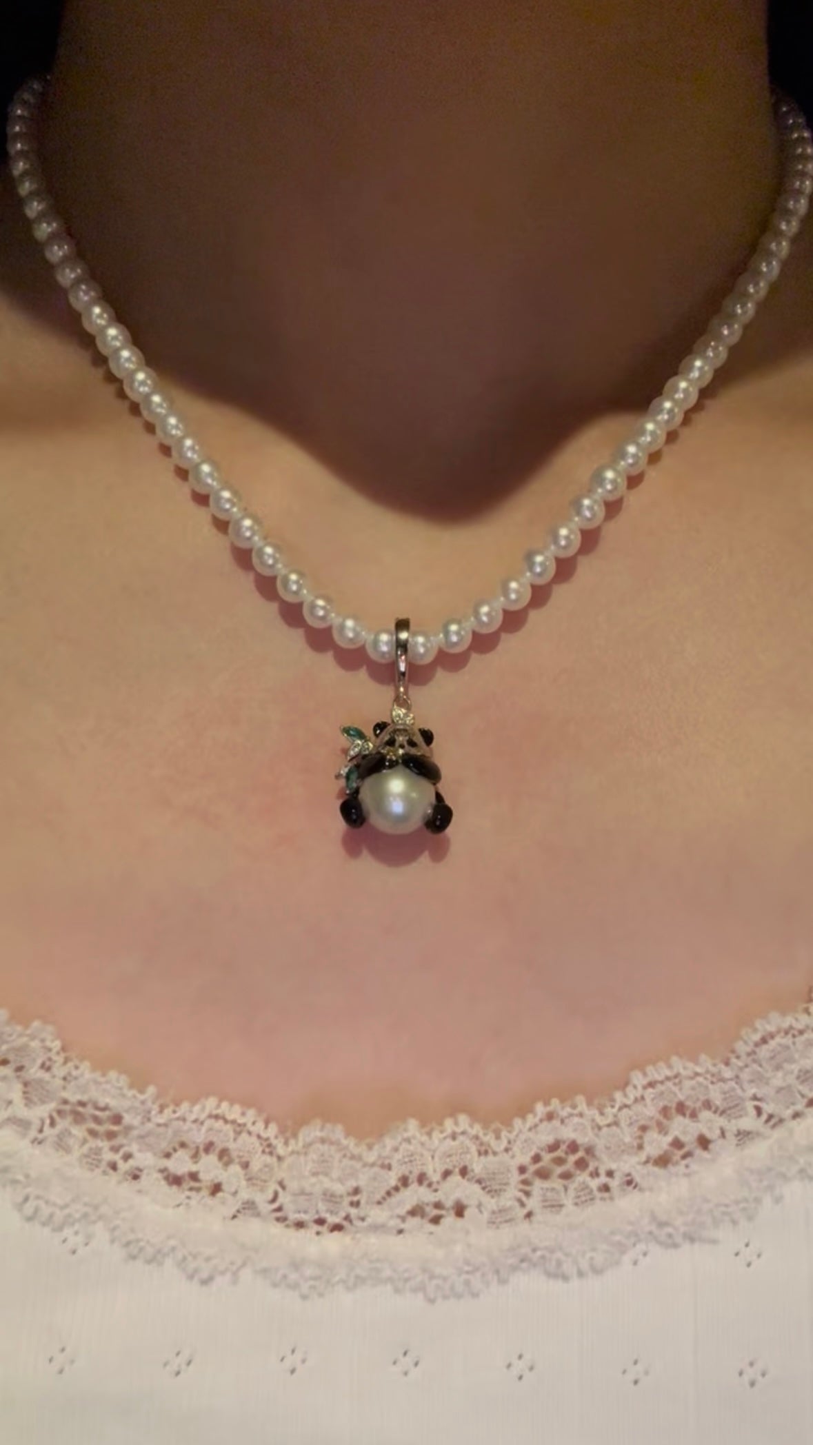 Rare Panda Akoya Pearl Pendant