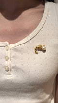 10mm Akoya Whimsical Lizard Brooch Pendant