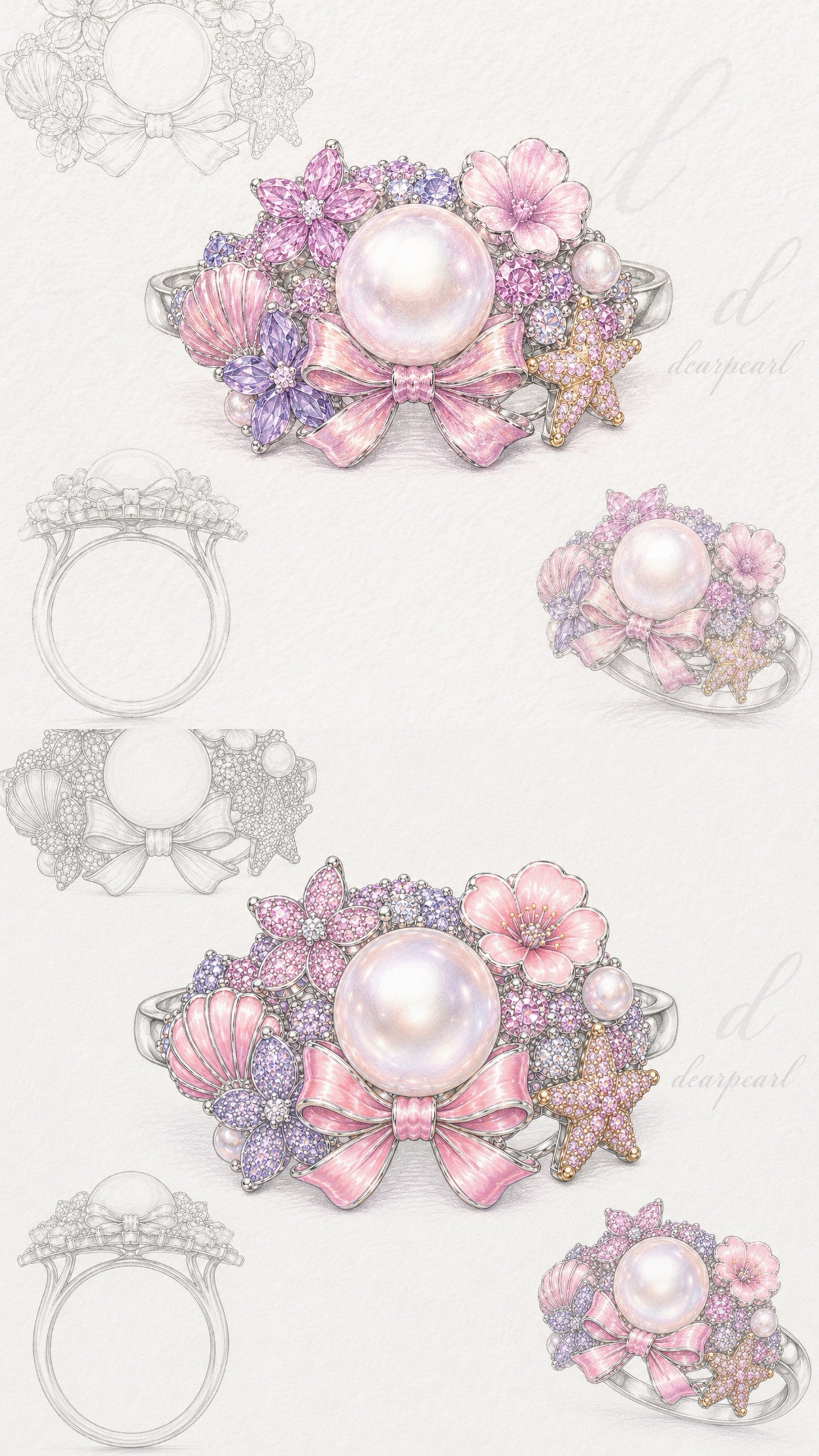 The Rosy Tide Reverie Ring - Made to Order