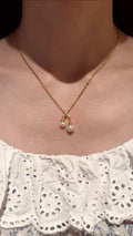 Double Akoya Pearl Rainbow Pendant